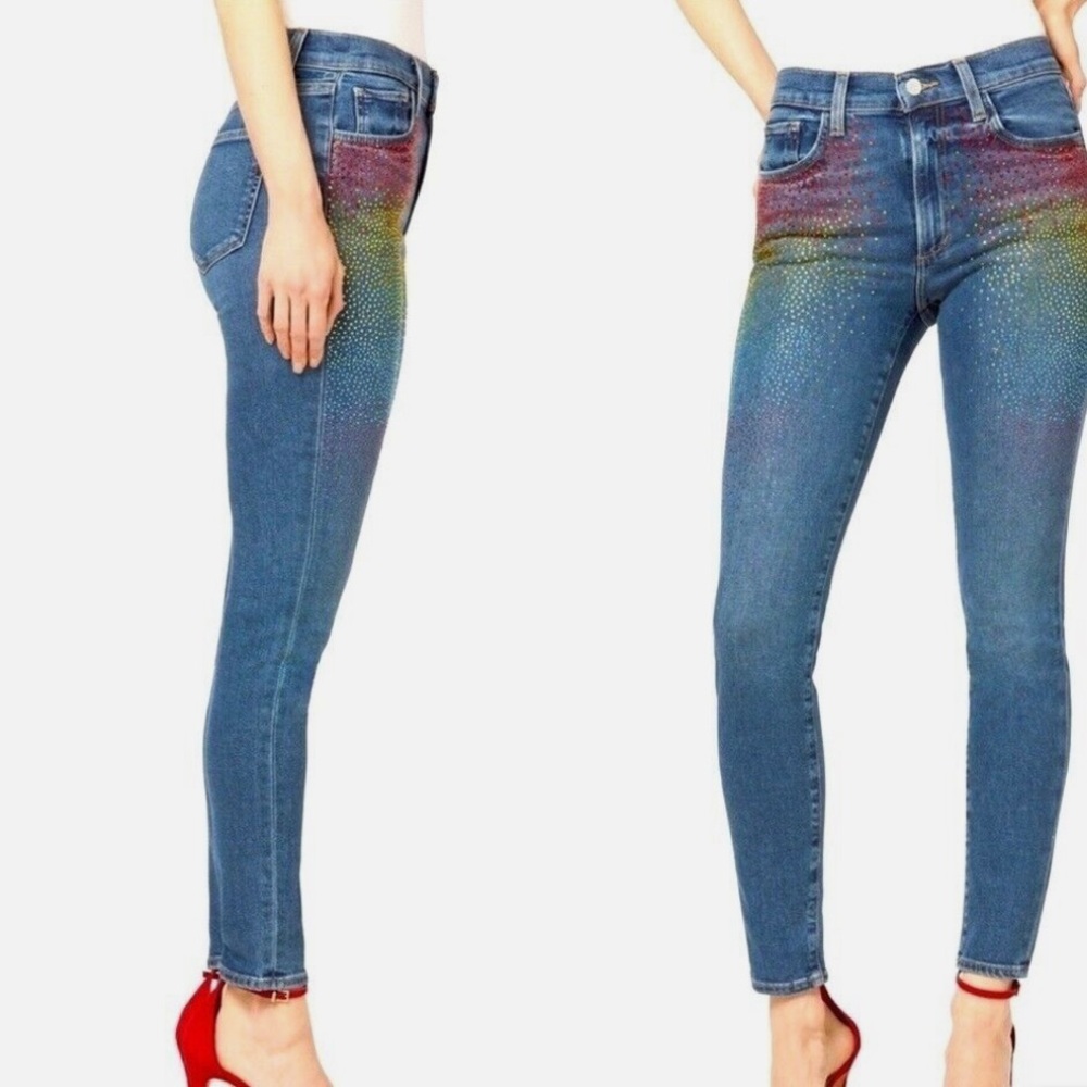 NWT Joes Jeans X Stephanie Gottlieb The Charlie High Rise Embellished Pant